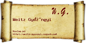 Weitz Gyöngyi névjegykártya